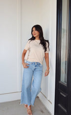 Kiersten Champagne Short Sleeve Sweater