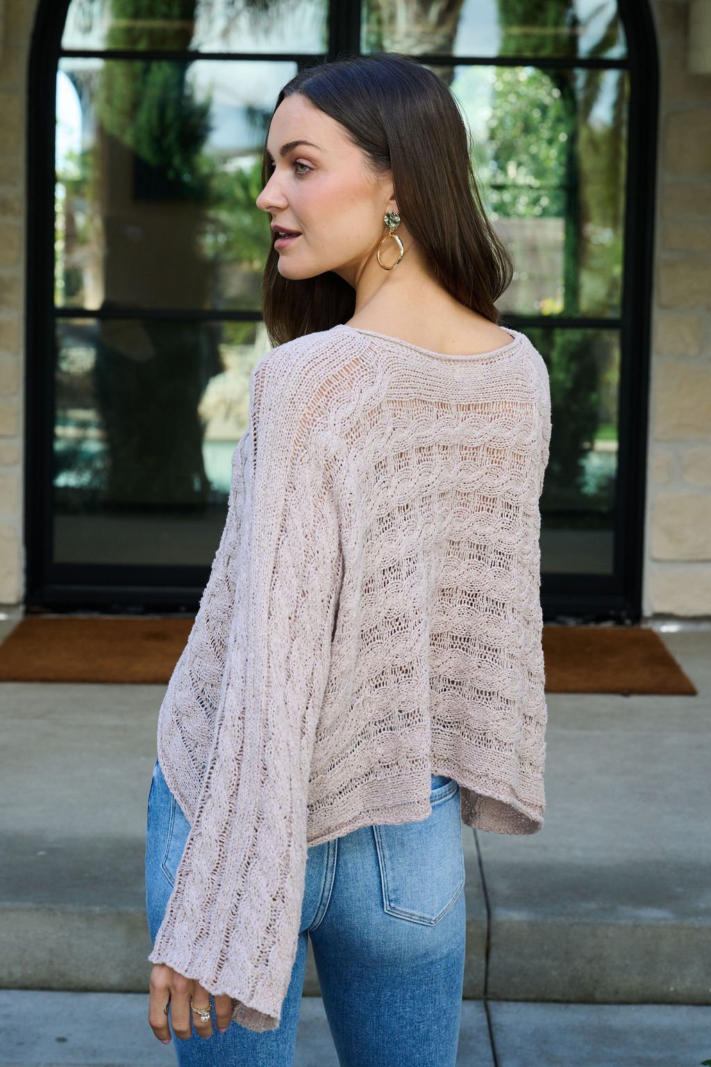 Laurel Taupe Open Knit Sweater - FINAL SALE