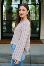 Laurel Taupe Open Knit Sweater - FINAL SALE