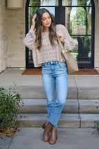 Laurel Taupe Open Knit Sweater - FINAL SALE