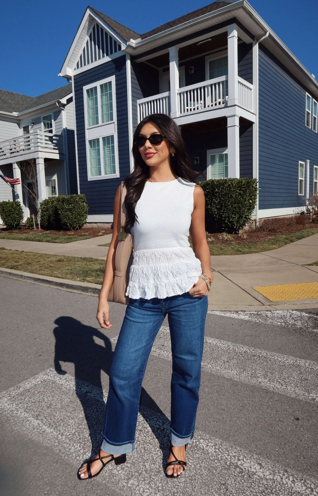 Lilly White Lace Peplum Top