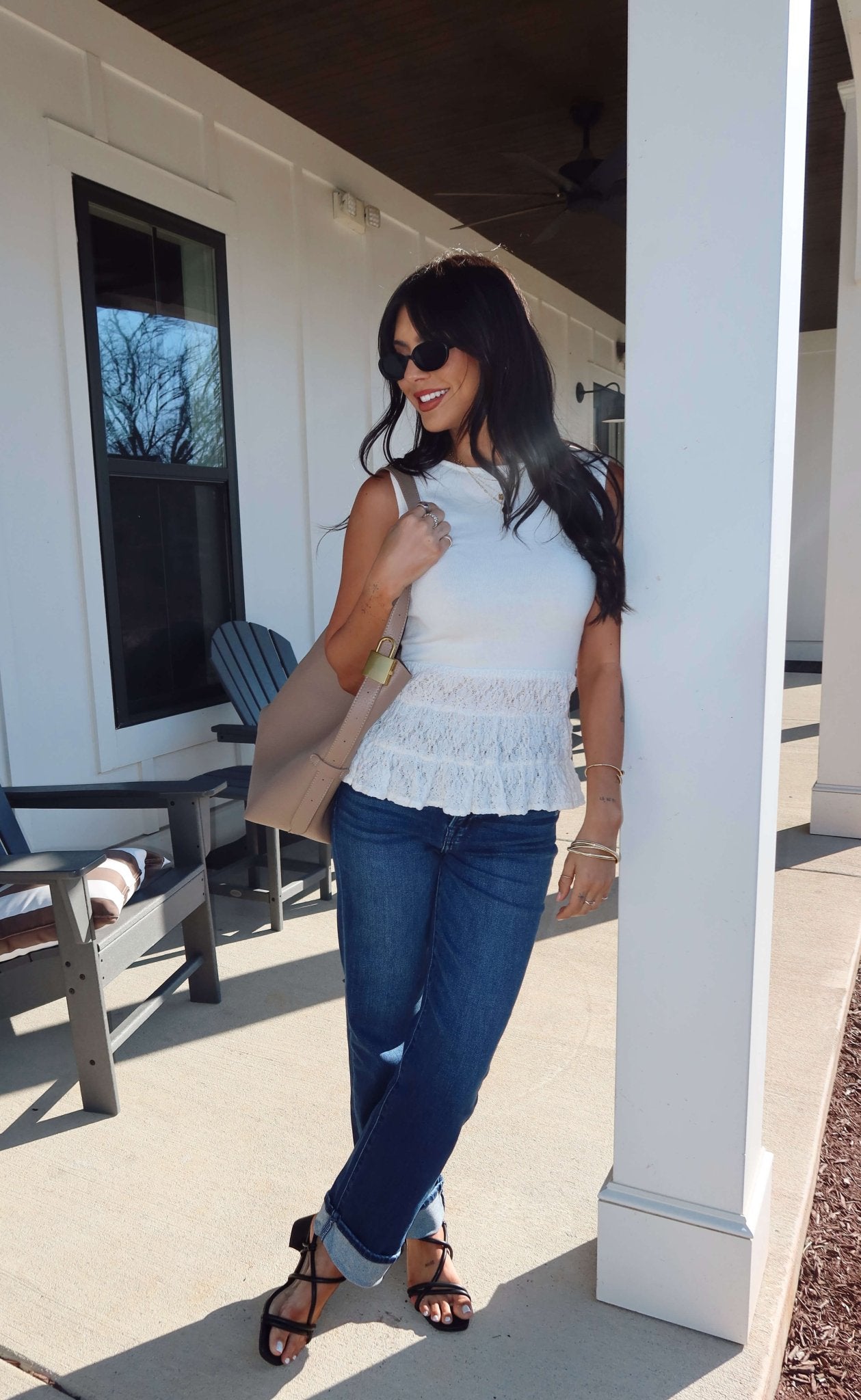 Lilly White Lace Peplum Top