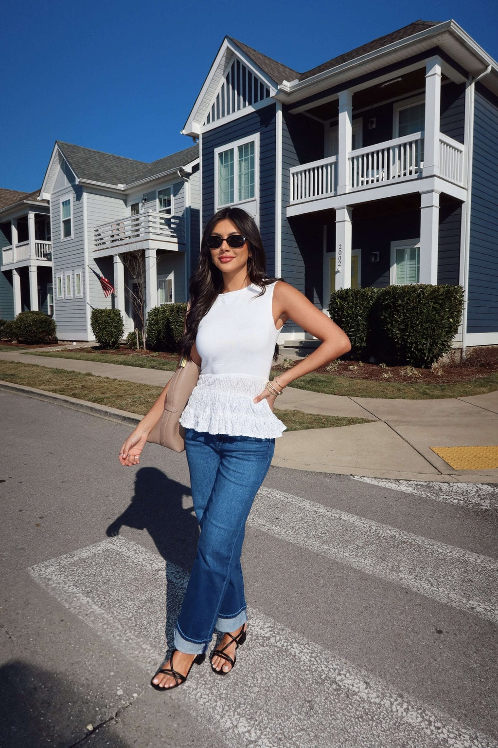 Lilly White Lace Peplum Top