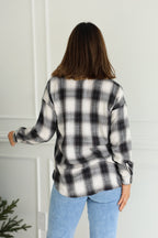 Madelyn Charcoal Plaid Flannel Shirt - FINAL SALE