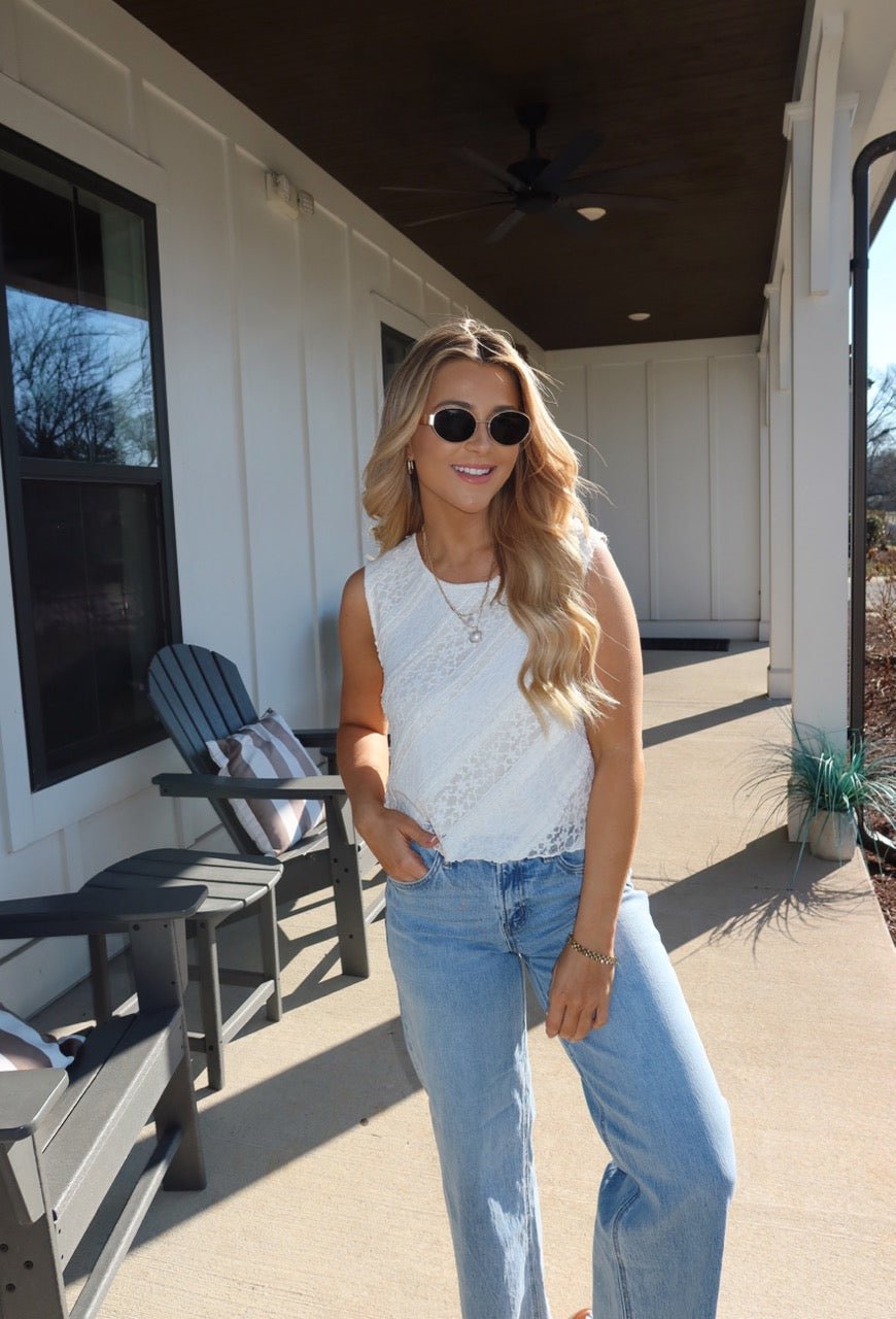 Mika Ivory Ruffled Lace Top