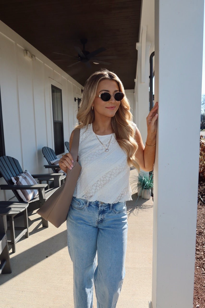 Mika Ivory Ruffled Lace Top
