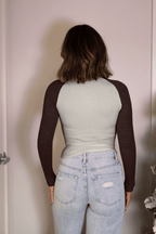 Natalie Brown Color Block Tee - FINAL SALE