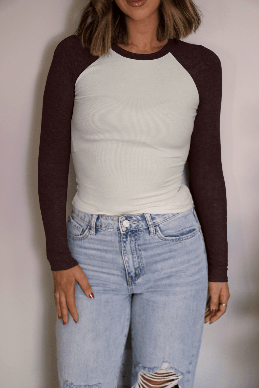 Natalie Brown Color Block Tee - FINAL SALE