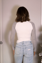 Natalie Grey Color Block Tee - FINAL SALE