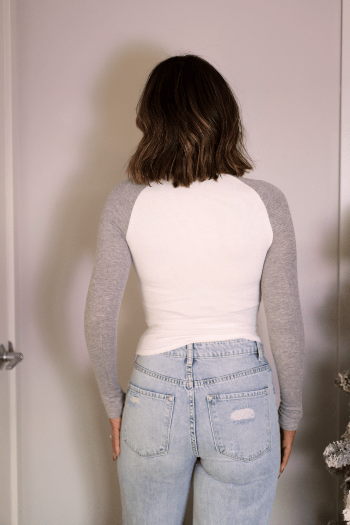 Natalie Grey Color Block Tee - FINAL SALE