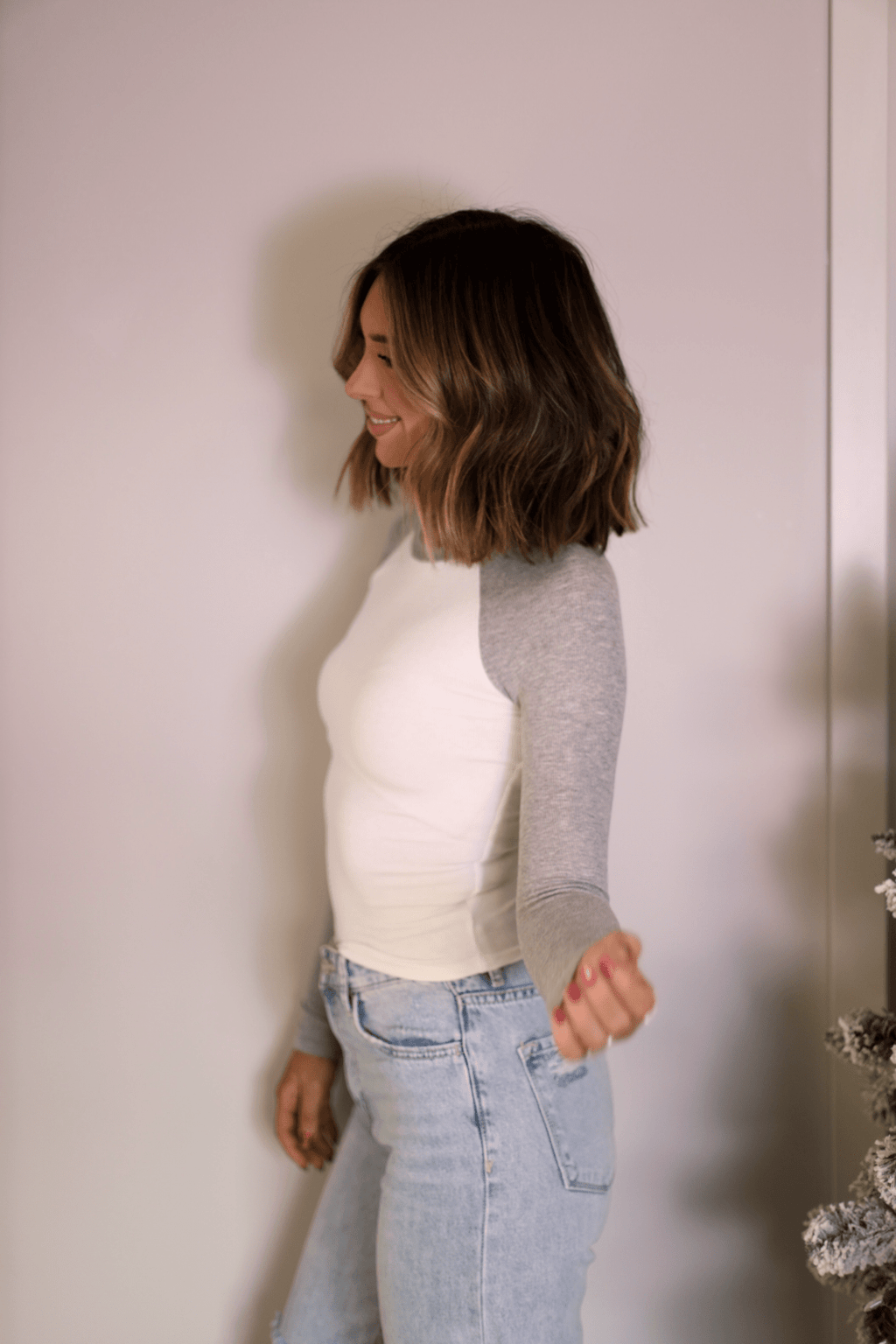Natalie Grey Color Block Tee - FINAL SALE