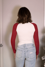 Natalie Red Color Block Tee - FINAL SALE
