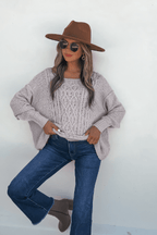 Natasha Grey Cable Knit Sweater - FINAL SALE