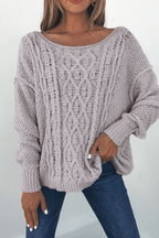 Natasha Grey Cable Knit Sweater - FINAL SALE