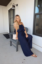 Navy Ruffled Cami Top and Pant Set