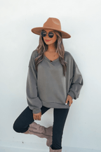 Olive Soft Cloud Scuba Top - FINAL SALE