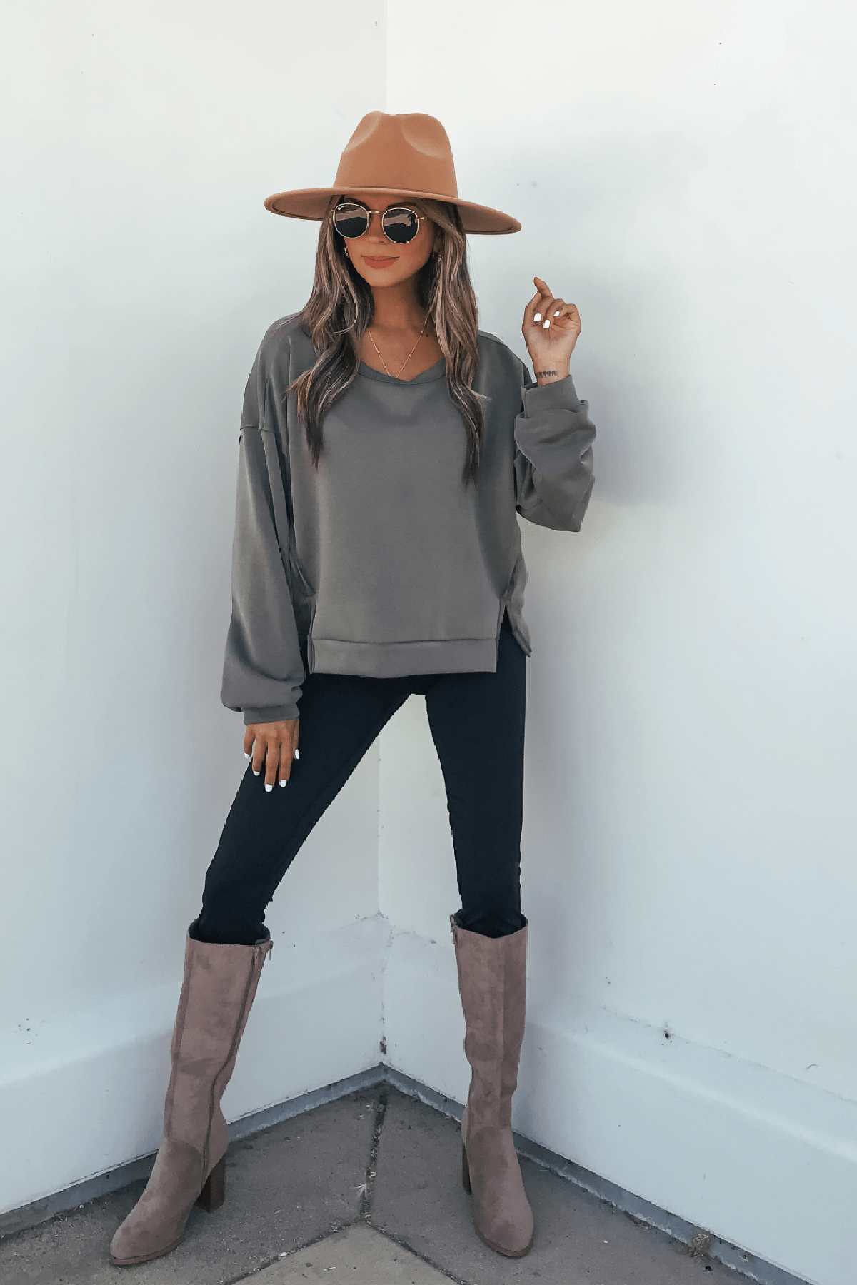 Olive Soft Cloud Scuba Top - FINAL SALE