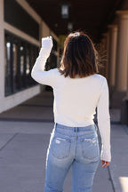 Smoky Dawn Ribbed Sweater - Cream
