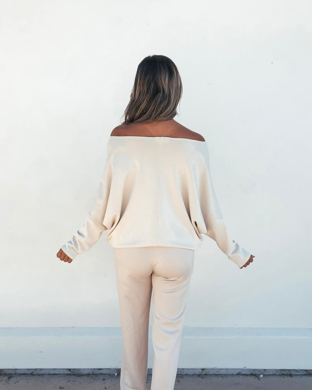 Stone Off The Shoulder Scuba Top - FINAL SALE