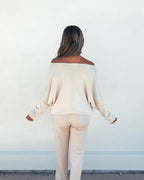 Stone Off The Shoulder Scuba Top - FINAL SALE