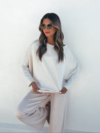 Stone Off The Shoulder Scuba Top - FINAL SALE