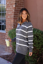 Suzanne Grey & White Striped Sweater - FINAL SALE