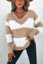 Tan and Ivory Striped Sweater - FINAL SALE
