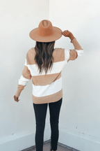 Tan and Ivory Striped Sweater - FINAL SALE