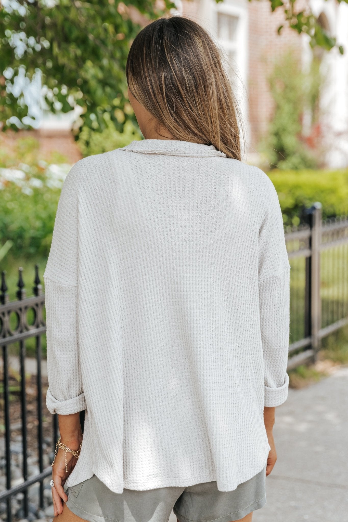 Taupe Waffle Knit Shacket