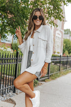 Taupe Waffle Knit Shacket