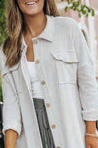 Taupe Waffle Knit Shacket