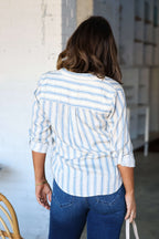 Thread and Supply Anna Blue Striped Shirt