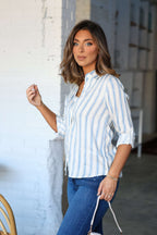 Thread and Supply Anna Blue Striped Shirt
