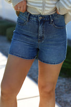 Thread and Supply Medium Wash Rowan Mid Rise Shorts