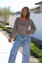 Touch Of Romance Brown Floral Bodysuit - FINAL SALE