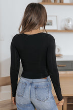 Ultra-Stretchy Scoop Neck Top - BLACK - FINAL SALE