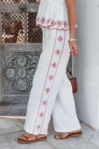 Veranda White Embroidered Pants