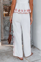 Veranda White Embroidered Pants