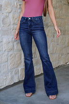 Vervet Dark Wash Mid Rise Flare Jeans