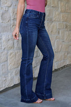 Vervet Dark Wash Mid Rise Flare Jeans