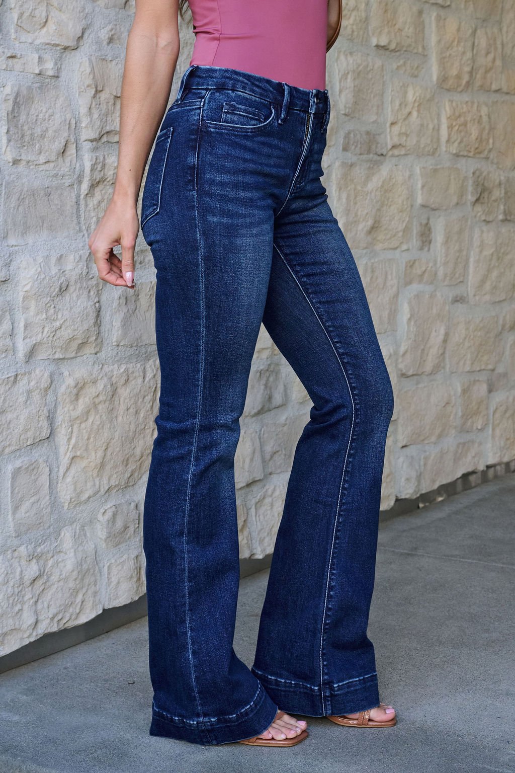 Vervet Dark Wash Mid Rise Flare Jeans