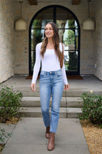 Vervet Light Wash Cropped Flare Jeans