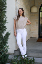 White Mid Rise Flare Pull-On Jeggings